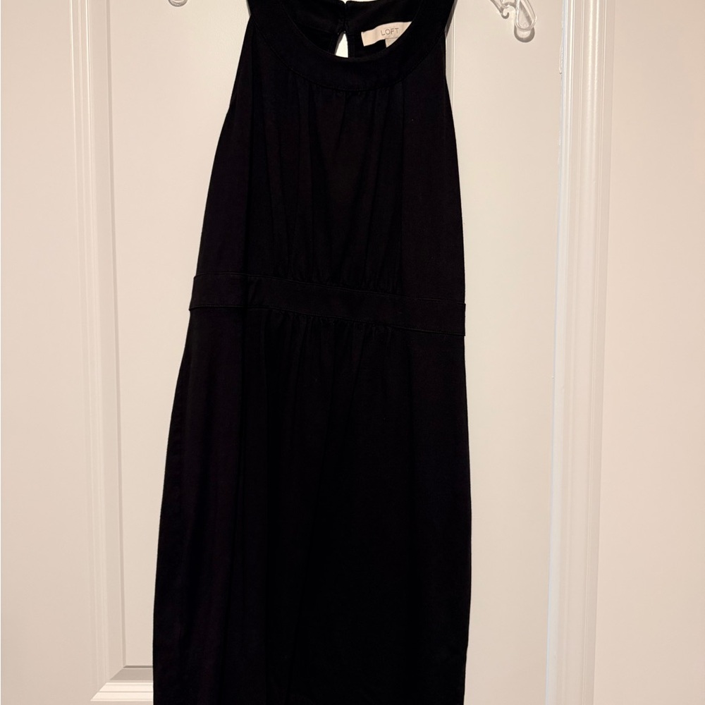 LOFT Black Sleeveless A-Line Dress